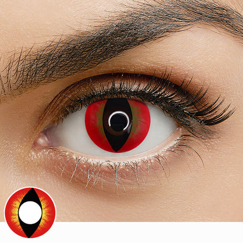 V24 Red Brown Cat Eye contact lenses