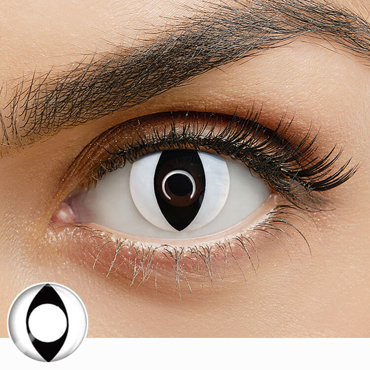 V25 White Cat Eye contact lenses