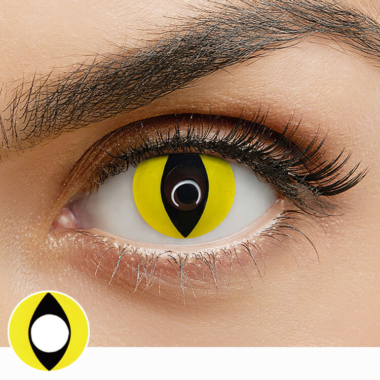 V27 Yellow Cat Eye contact lenses