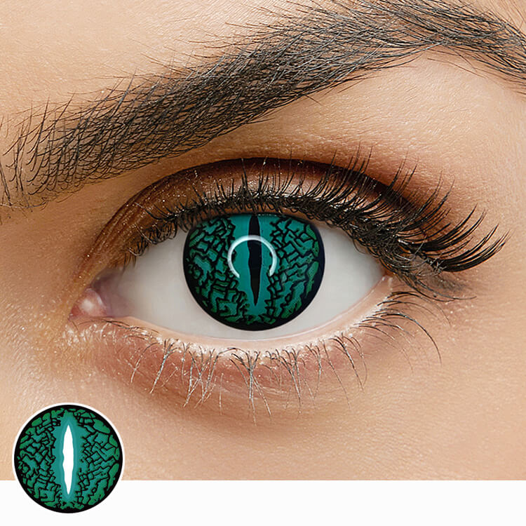 Snake Contacts Halloween Animal Green Lizard Eye Contact Lenses ...